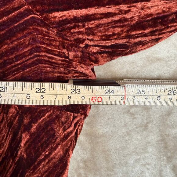 E by ECI Velvet Embroidered Top | Beaded Detail Boho Holiday Blouse | 22W - Picture 9 of 9